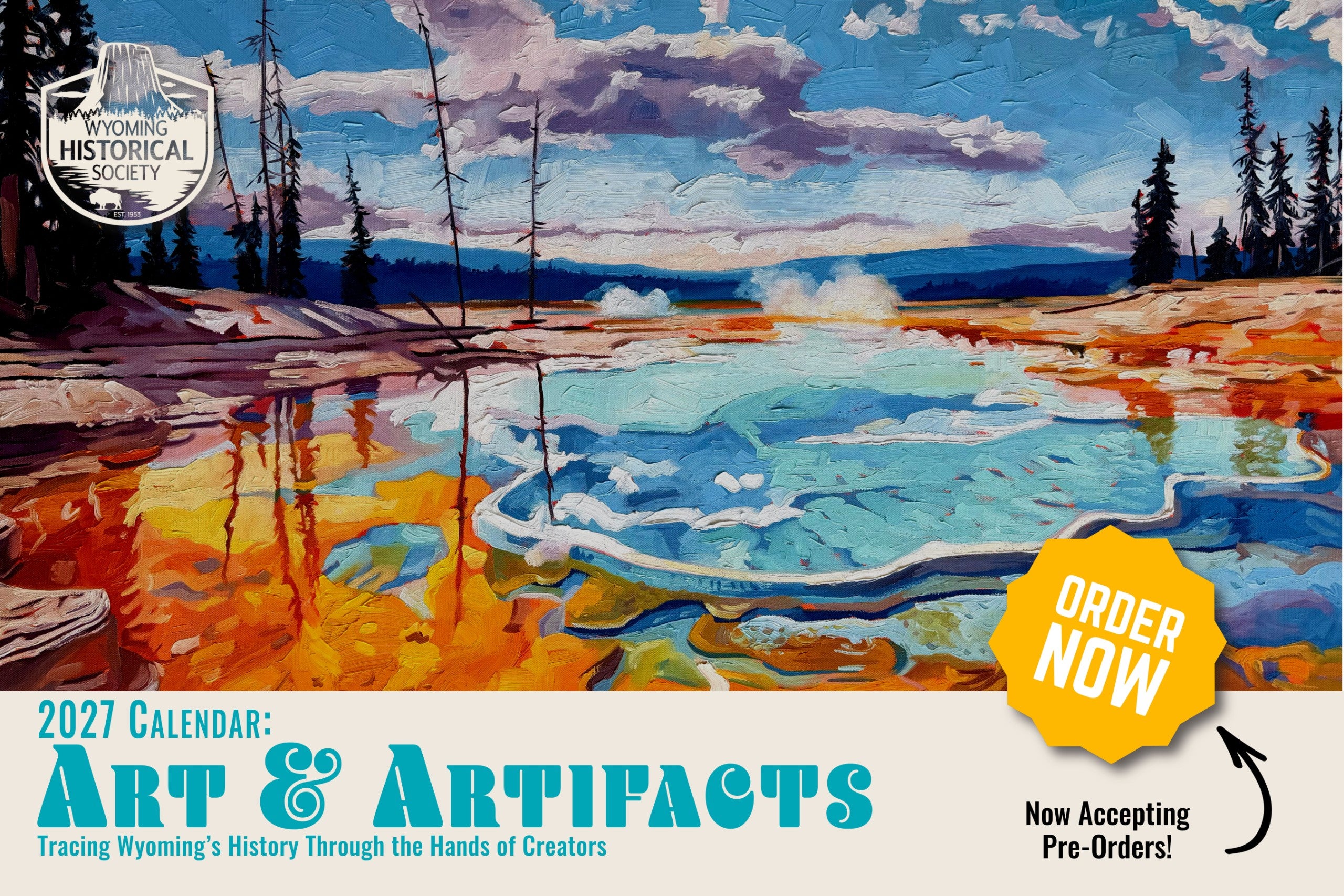Cover of the 2027 Calendar of Wyoming History, Art and Artifacts