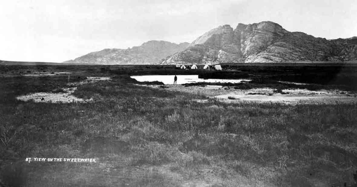 Pioneer photographer William Henry Jackson made these two pictures in 1870, when he camped near Split Rock with members of the Hayden Survey. USGS photo.