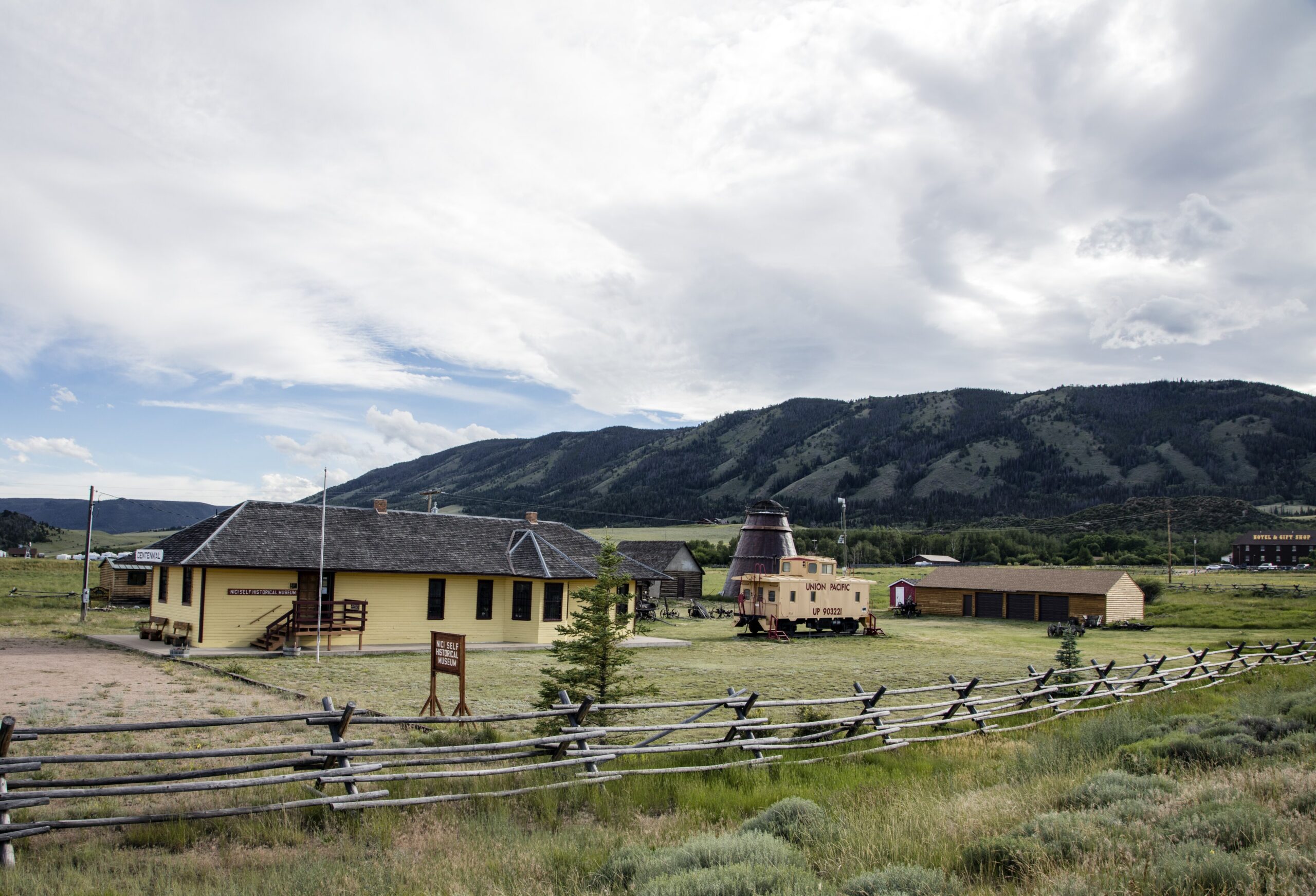 The Nici Self Historical Museum, a small former railway depot in Centennial, Wyoming.